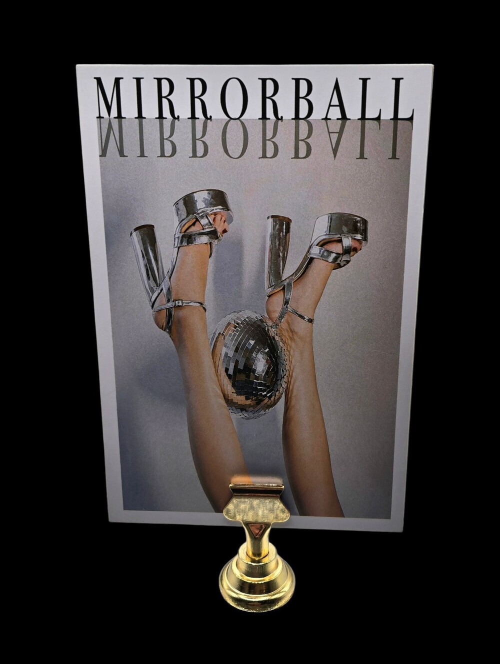 "5/$40" Set Of 2 Contemporary 4x6 Photo Cards W/Gold Metal Stand